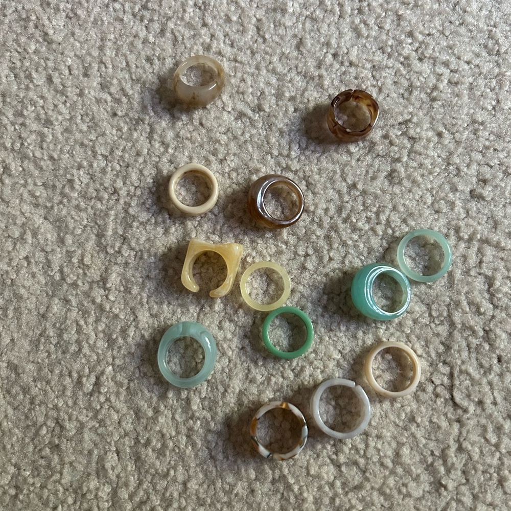 15 PEICES resin ring set